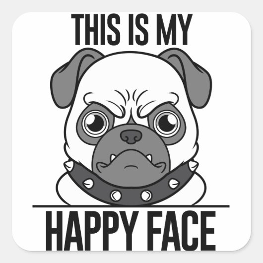 Happy Mops Sticker for Dog Lovers (Vorderseite)