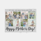 Happy Mother Day 8 Foto Custom Message Graue Fleecedecke (Vorderseite (Horizontal))