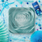 Happy Mother Day Aquamarine Rose Abstrakte Fotogra Pappteller (Party)