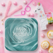 Happy Mother Day Aquamarine Rose Abstrakte Fotogra Pappteller (Party)
