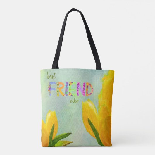 Happy Mother Day Best Friend Ever Yellow Tulips Tasche (Rückseite)