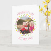 Happy Mother Day Best Mama Ever Family Foto Karte (Gelbe Blume)