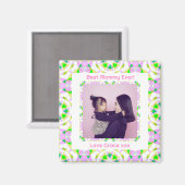 Happy Mother Day Best Mommy Mama Ever Pink Green Magnet (Vorderseite/Rückseite)