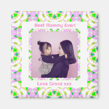 Happy Mother Day Best Mommy Mama Ever Pink Green