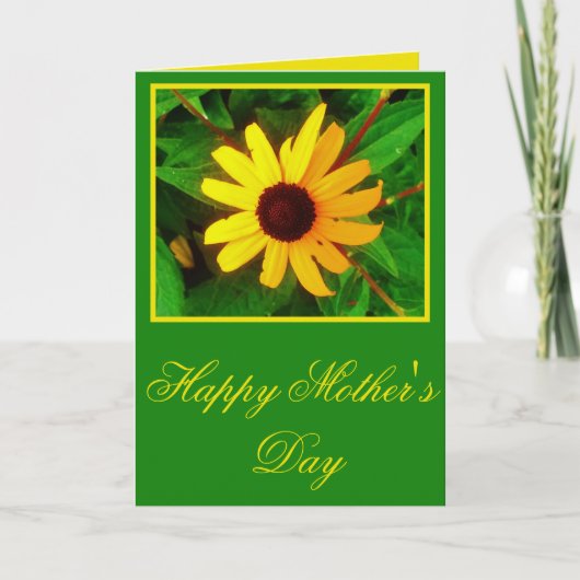 Happy Mother Day Black Mit Augen Susan Blume Desig Karte (Vorderseite)