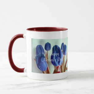 Happy Mother Day Blue Tulips I Tasse