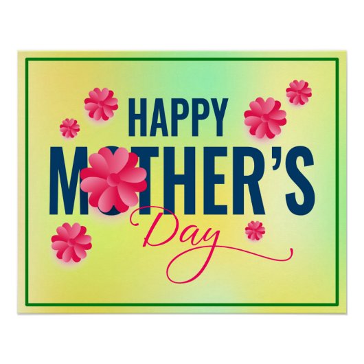 Happy Mother Day Blume Design-23213 Poster (Vorderseite)