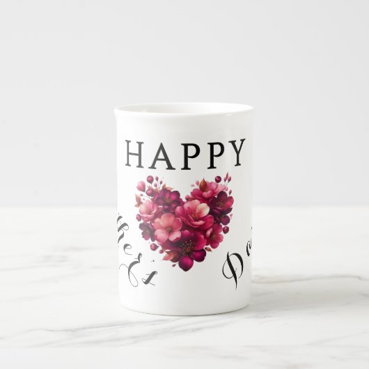Happy Mother Day Bone China Tasse (Vorderseite)
