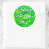 Happy Mother Day Bright Green Rose Runder Aufkleber (Tasche)