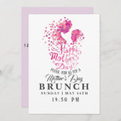 Happy Mother Day Brunch Einladung (Vorne/Hinten)
