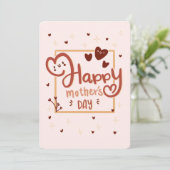 Happy Mother Day Card Dankeskarte (Stehend Vorderseite)