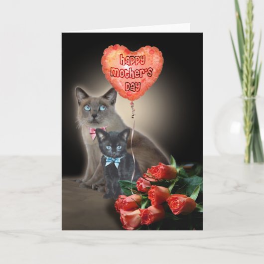 Happy Mother Day Cats Karte (Vorderseite)