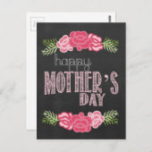 Happy Mother Day Chalkboard Design Postkarte (Vorne/Hinten)
