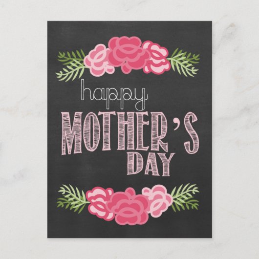 Happy Mother Day Chalkboard Design Postkarte (Vorderseite)