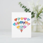 Happy Mother Day Colorful Heart Balloons Karte (Stehend Vorderseite)