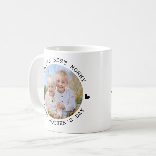 Happy Mother Day Custom 2 Foto Niedlich Mommy Kaffeetasse (Vorderseite Links)