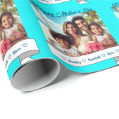 Happy Mother Day Custom Family Foto Geschenkpapier (Rolleneckpunkt)