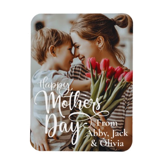 Happy Mother Day Custom Foto and Text Magnet (Vertikal)