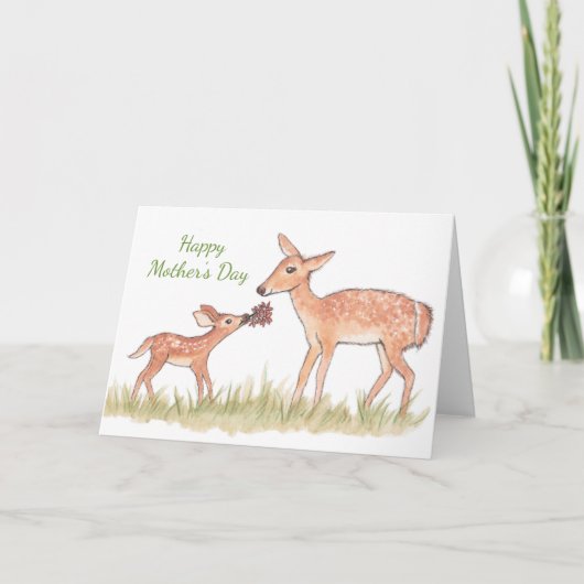 Happy Mother Day Deer Karte (Vorderseite)