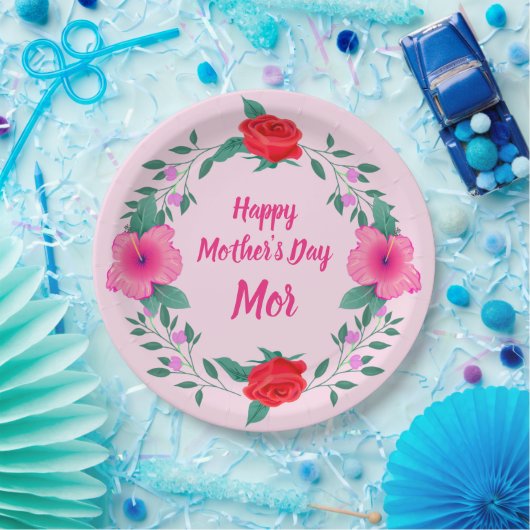 Happy Mother Day Edit Name Dänisch - Mor Pappteller (Party)