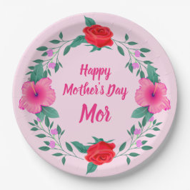 Happy Mother Day Edit Name Dänisch - Mor Pappteller