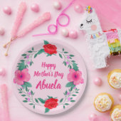 Happy Mother Day Edit Name Großmutter Abuela Pappteller (Party)