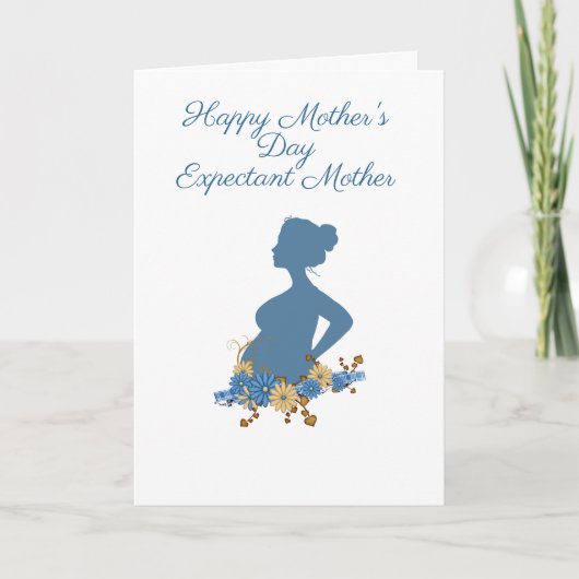 Happy Mother Day, Expectant Mother, Silhouette Karte (Vorderseite)