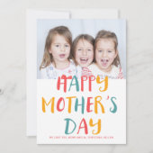Happy Mother Day farbenfrohe moderne Drehbuch-Foto Karte (Vorderseite)