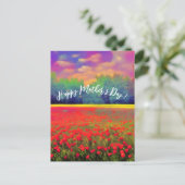 Happy Mother Day - farbenfrohe Tulpenlandschaft Postkarte (Stehend Vorderseite)