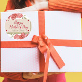 Happy Mother Day Floral Classic Charm Rote Rose Runder Aufkleber