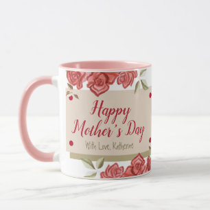 Happy Mother Day Floral Classic Rosa Roses Tasse