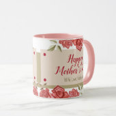Happy Mother Day Floral Classic Rosa Roses Tasse (VorderseiteRechts)