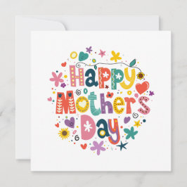 Happy Mother Day Floral Cool Lettering Design Feiertagskarte