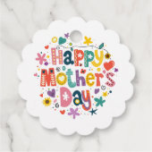 Happy Mother Day Floral Cool Stylish Lettering Geschenkanhänger (Rückseite)