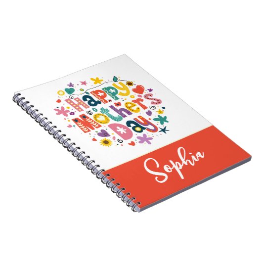 Happy Mother Day Floral Cool Stylish Lettering Notizblock (Rechte Seite)