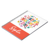 Happy Mother Day Floral Cool Stylish Lettering Notizblock (Linke Seite)