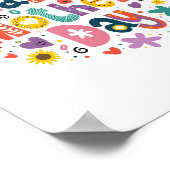 Happy Mother Day Floral Cool Stylish Lettering Poster (Ecke)