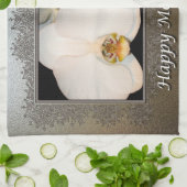 Happy Mother Day Floral Orchid Geschirrtuch (Gefaltet)