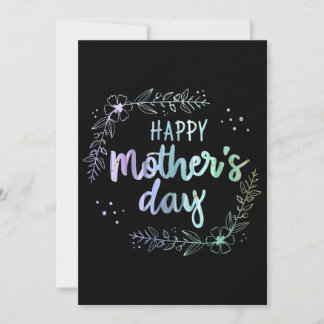 Happy Mother Day Floral Rainbow Colors Einladung