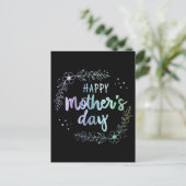 Happy Mother Day Floral Rainbow Colors Postkarte (Stehend Vorderseite)