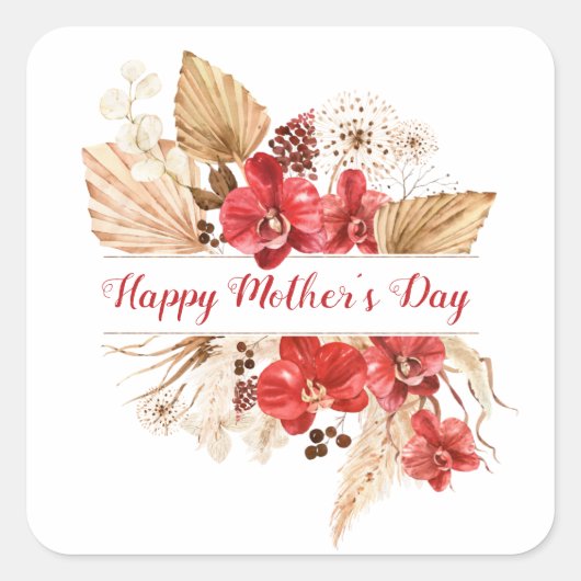 Happy Mother Day Floral Sticker (Vorderseite)