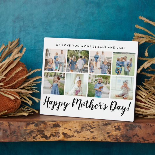 Happy Mother Day Foto Collage Custom White Fotoplatte (Seite)