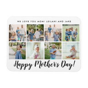 Happy Mother Day Foto Collage Custom White Magnet