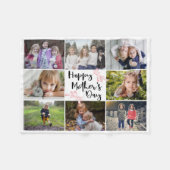 Happy Mother Day Foto Collage Fleecedecke (Vorderseite (Horizontal))