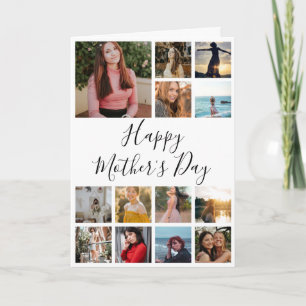 Happy Mother Day Foto Collage Schwarz und Weiß Karte