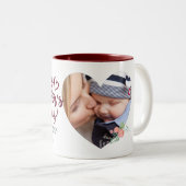 Happy Mother Day Foto Custom Text Burgundy Zweifarbige Tasse (VorderseiteRechts)