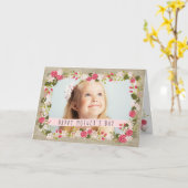 Happy Mother Day Foto Floral Burlap Card Karte (Gelbe Blume)