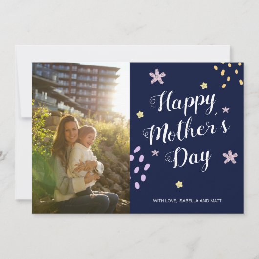 Happy Mother Day Foto Handgezeichnete Blume Niedli (Vorderseite)