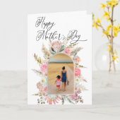 Happy Mother Day Foto Template Boho Blume arch Karte (Gelbe Blume)