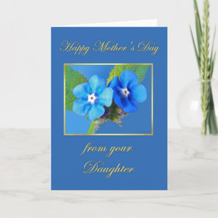 Happy Mother Day from Daughter Blue Blume Card Karte